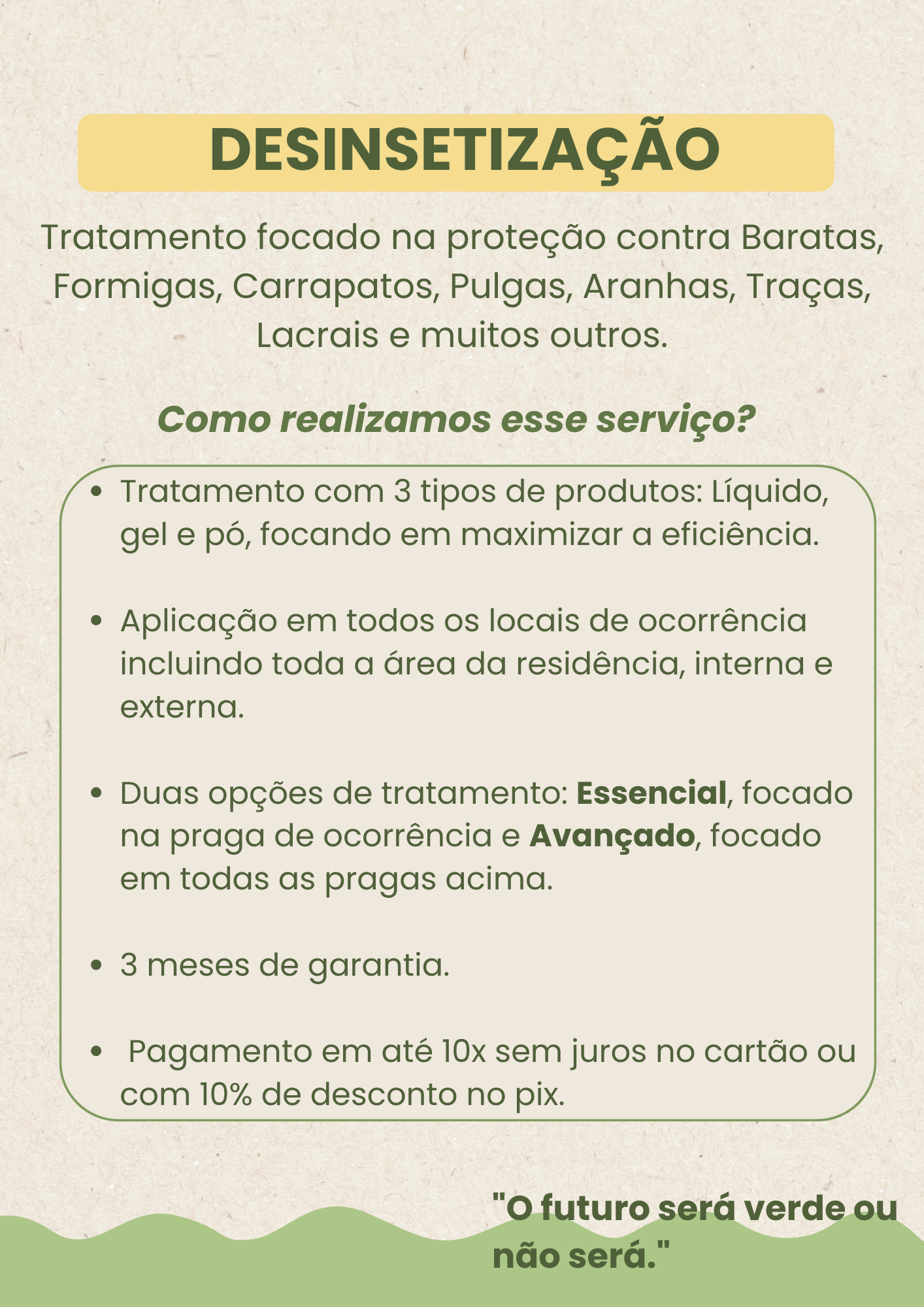 QUADRO DESINSETIZAÇÃO